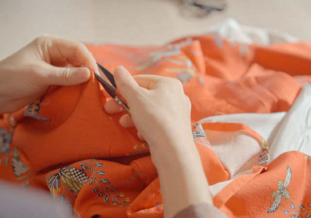 お盆、きもの解き(とき)。