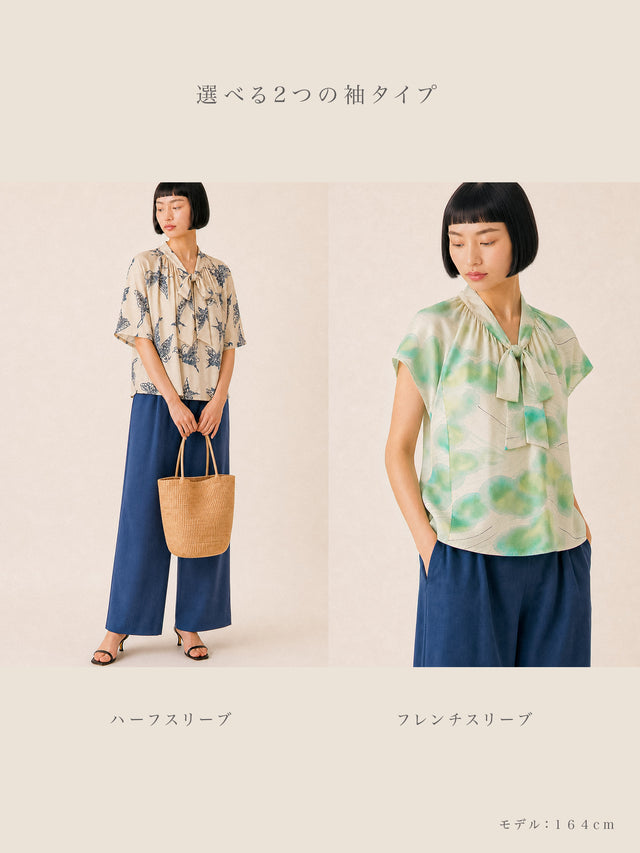 風鈴草ボウタイブラウス|ハーフスリーブ