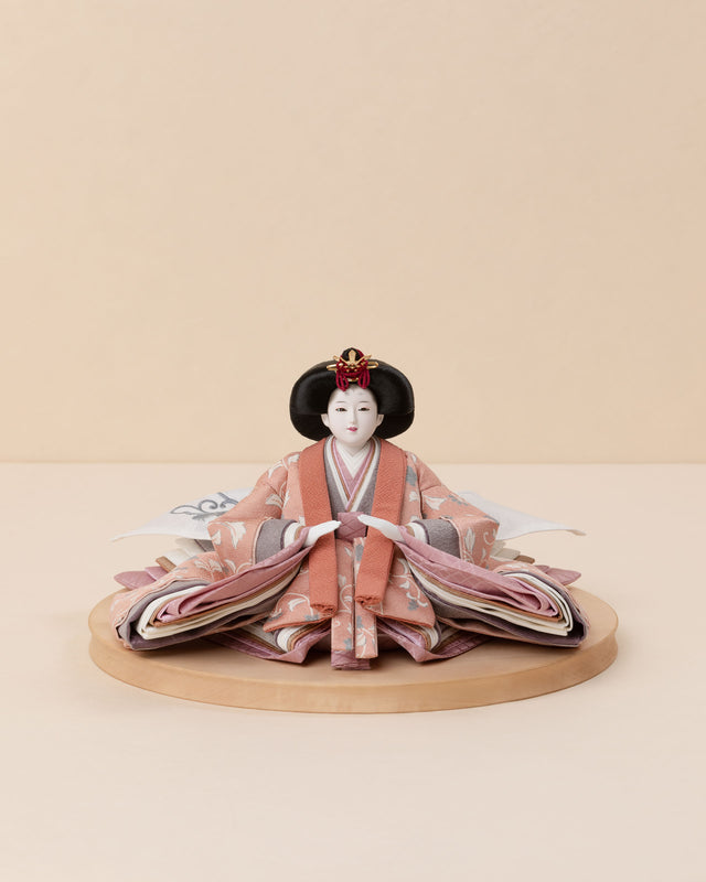 【ヒ - 桃の香の花唐草、空色の霞】+お飾り