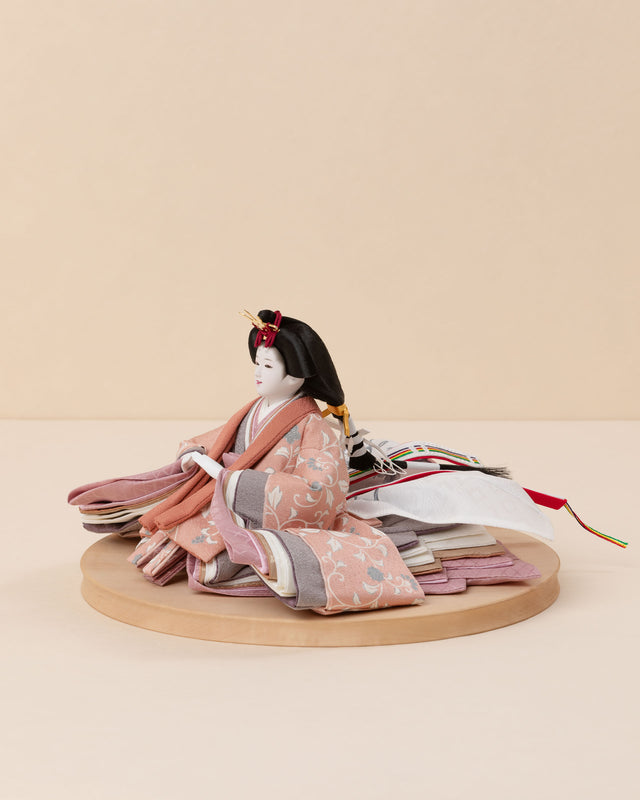 【ヒ - 桃の香の花唐草、空色の霞】+お飾り