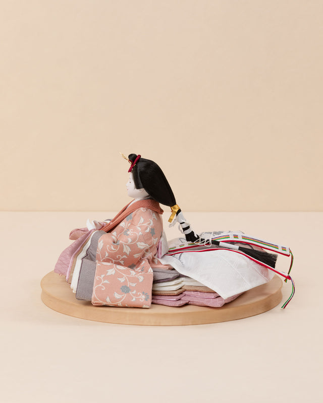 【ヒ - 桃の香の花唐草、空色の霞】+お飾り