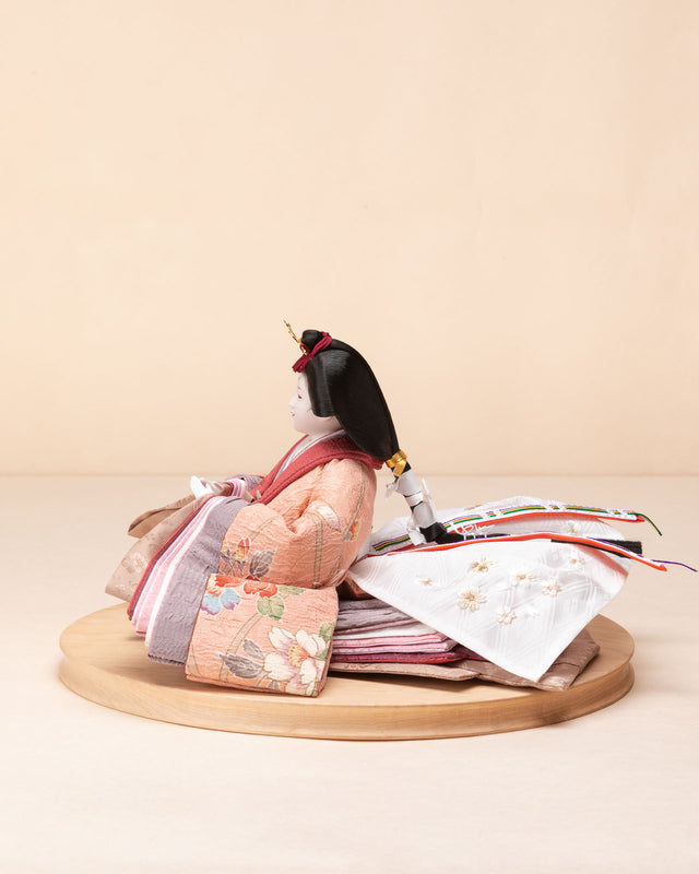 【け - アンティークの枝花と扇子】