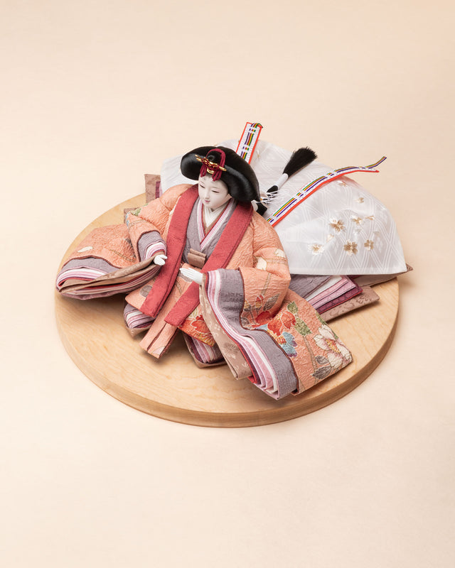 【け - アンティークの枝花と扇子】