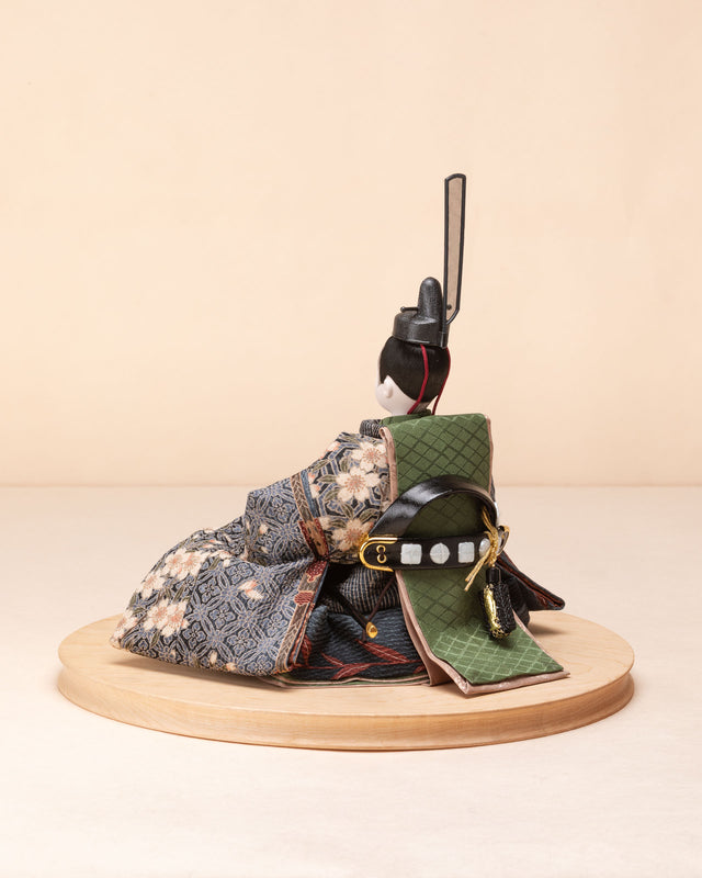 【け - アンティークの枝花と扇子】