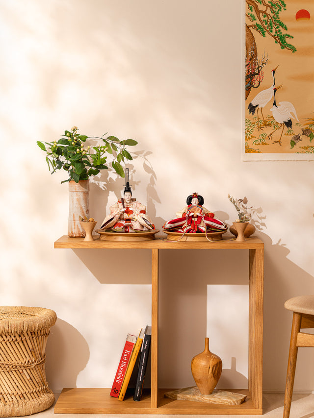 【た - 赤牡丹、菊と扇子の祝い】の3点・ひな飾り