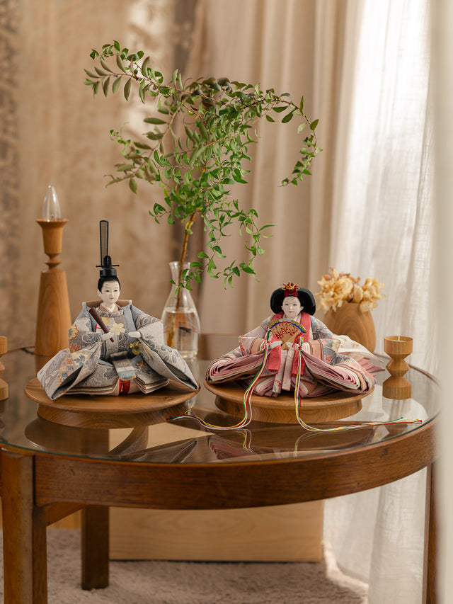 【つ - 花鳥舞う、春のせせらぎ】の3点・ひな飾り