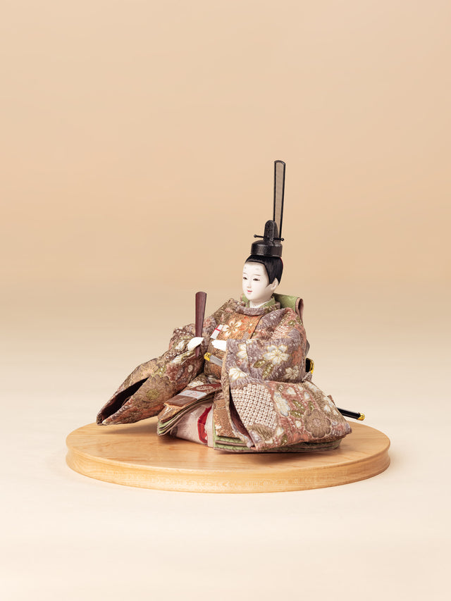 【と - きなりの更紗、茶に白桜】