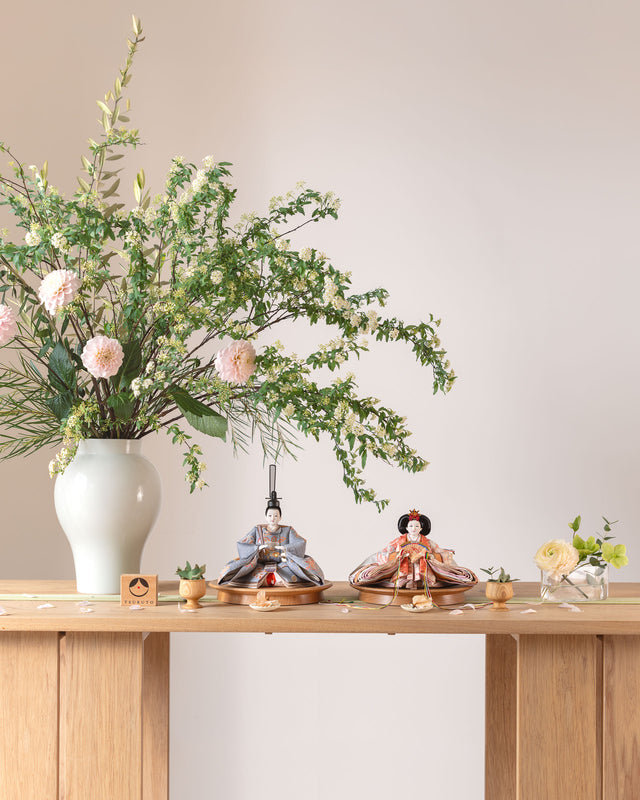 【い - 桃色の花々、紅掛空色に橘】*