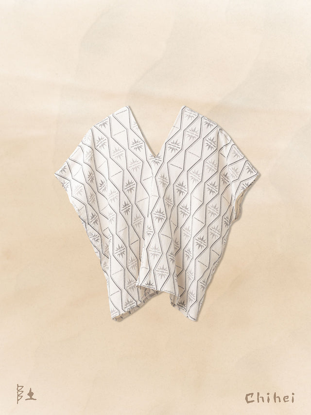 Bamboo and Geometric Tatewaku Silk Top