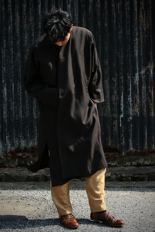 Linenwool Slit Coat BLACK