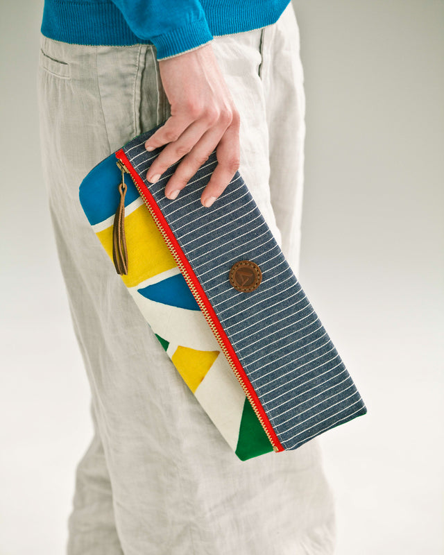 大漁旗クラッチバッグ ストライプ