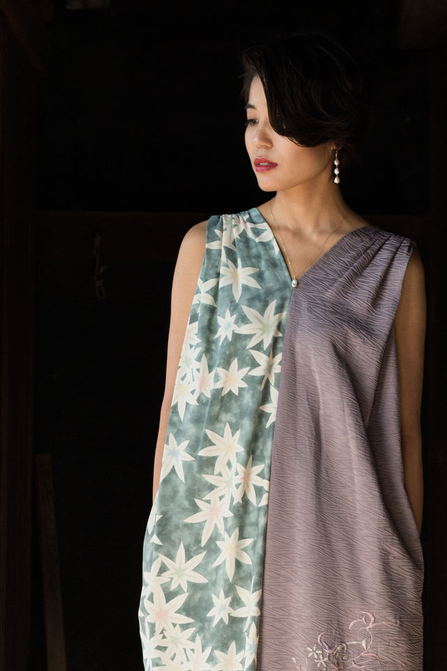 ショルダーギャザードレス