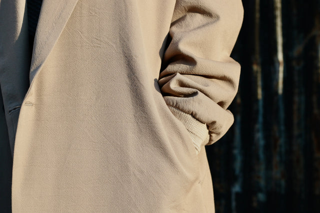 Wash Wool Rib Coat BEIGE | YANTOR