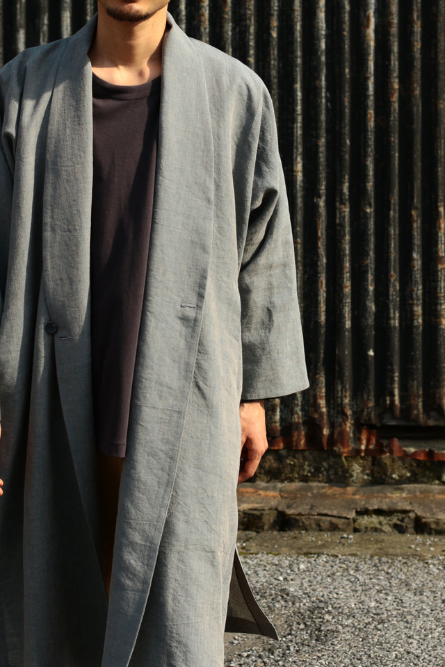 Linenwool Slit Coat SAX-BLUE