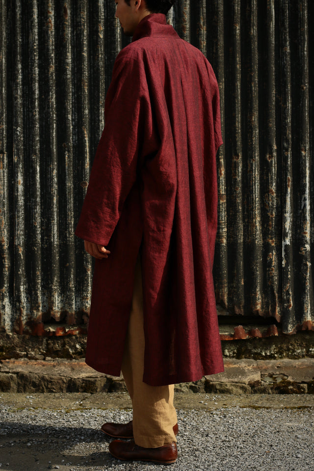 Linenwool Slit Coat Red | YANTOR