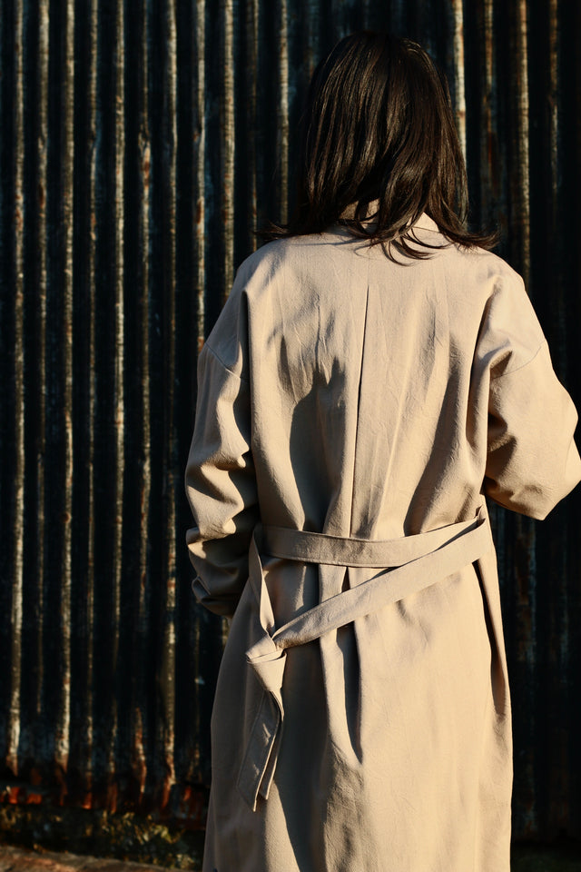 Wash Wool Rib Coat BEIGE | YANTOR