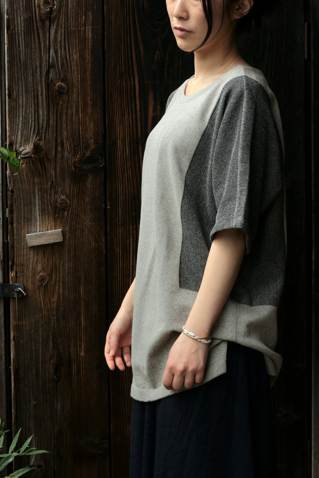 12G Cotton Dolman Knit Gray beige | YANTOR