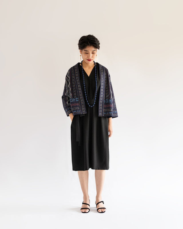 サイカイの衣 着物リメイクワンピースのセミオーダー ショルダーギャザードレス