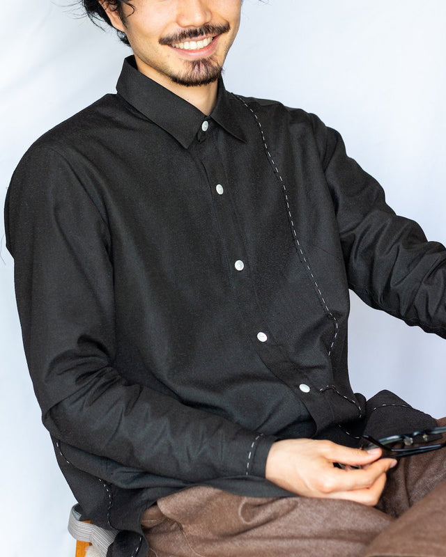 Kimono Shirts - Sh01(セミオーダー)シンプルシャツ|着物リメイクのシャツ