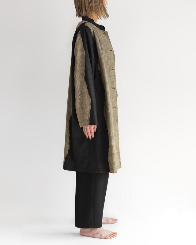スタンドカラーボタンコート