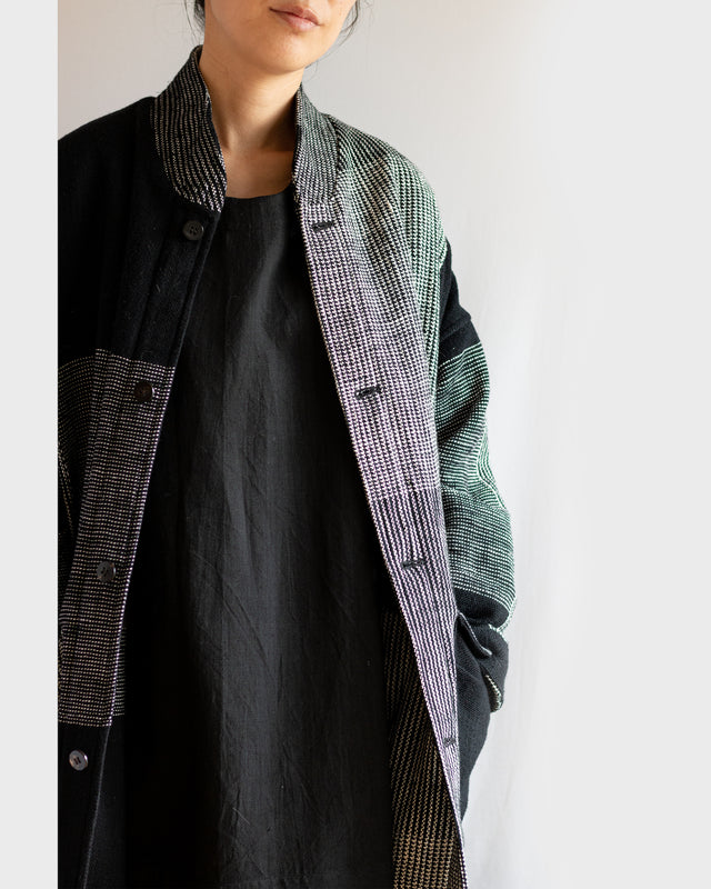 6ply Khadi Long Pullover Black