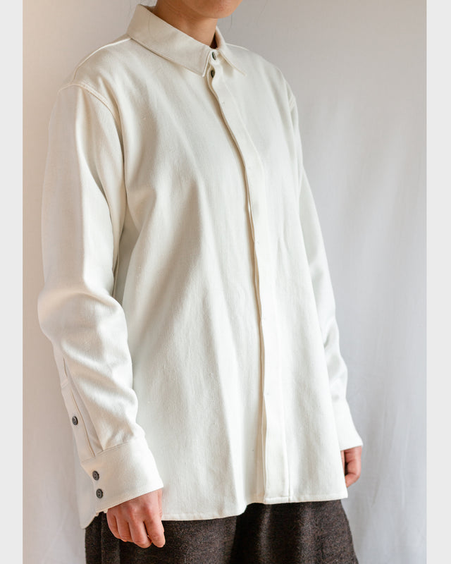 6ply Khadi Flyfront Shirts WHITE