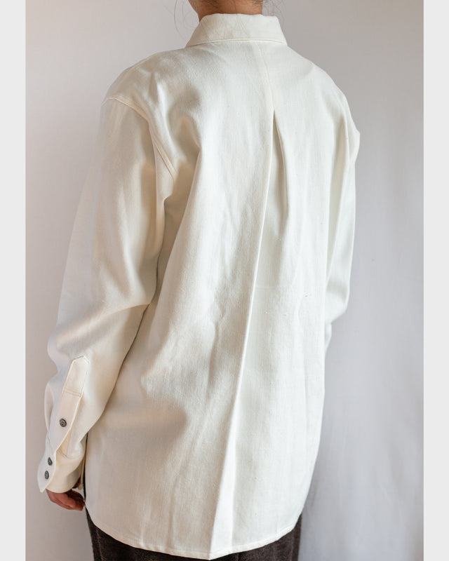 6ply Khadi Flyfront Shirts WHITE