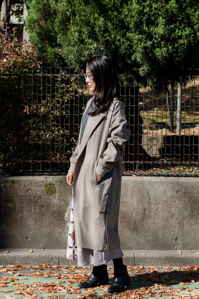 Wash Wool Rib Coat BEIGE | YANTOR