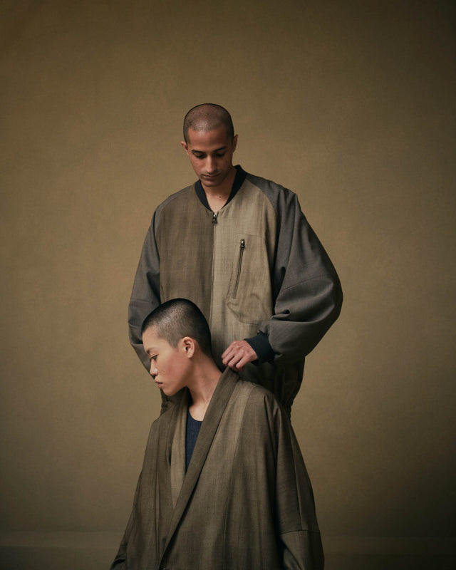 Wrinkled Linen Long Pullover - NAVY