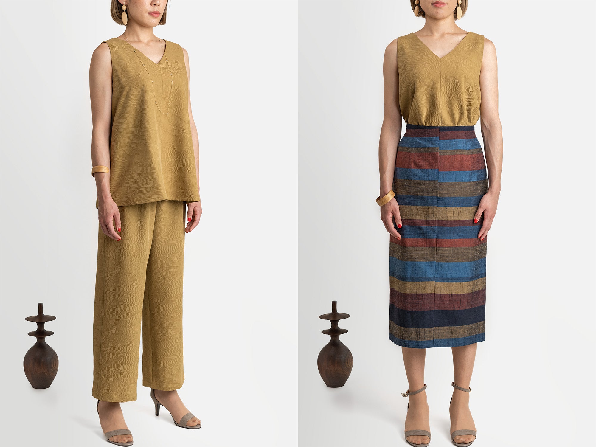 月ブラウス｜ノースリーブ｜きもの時季（とき）のシャツ・ブラウス