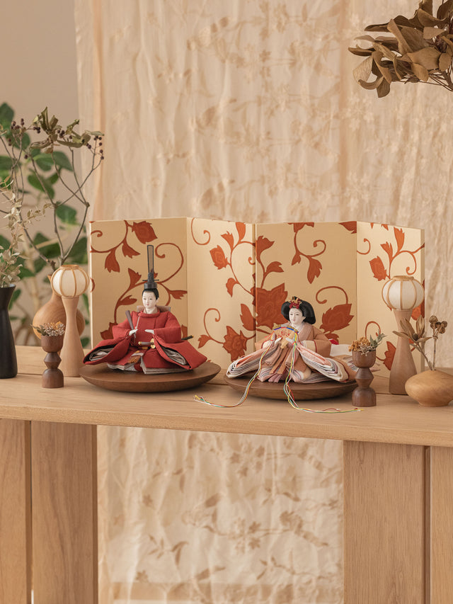 【モ - 灰桜の彩り、春の緋】の5点・ひな飾り