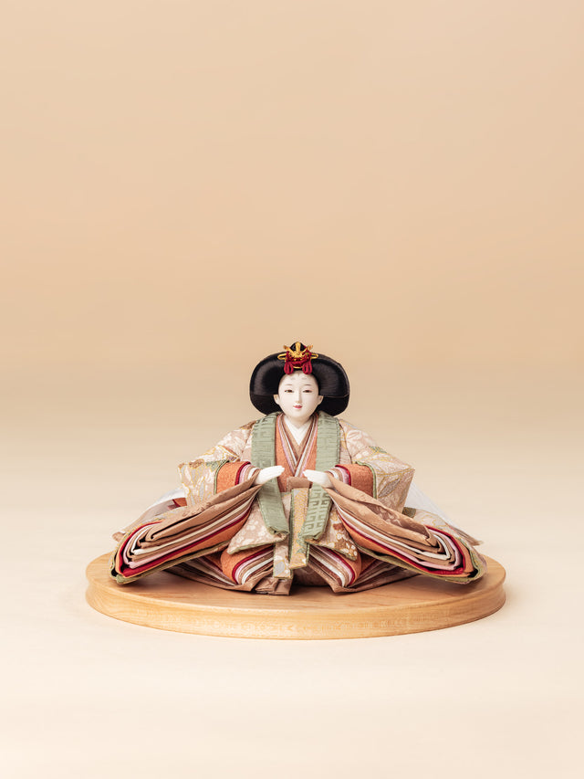 【と - きなりの更紗、茶に白桜】