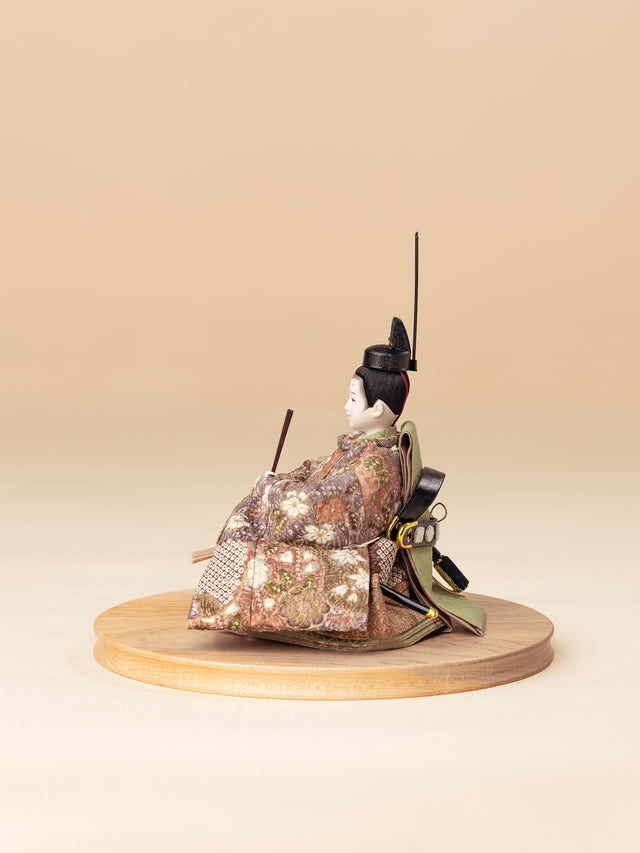 【と - きなりの更紗、茶に白桜】