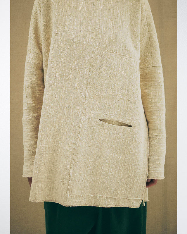 【予約】Zero Count KhadiCotton Pasted Cloth Pullover - OFF WHITE