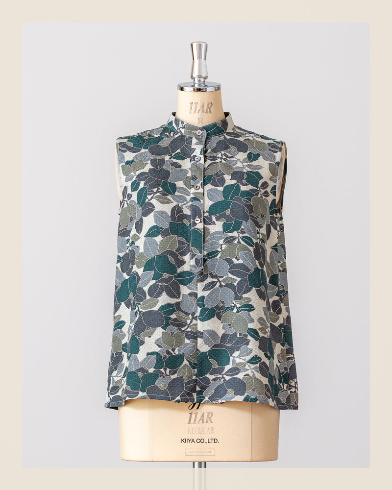 道行・雨コート, 小紋を「コチのノースリーブブラウス」にリメイク：洋服画像（After）