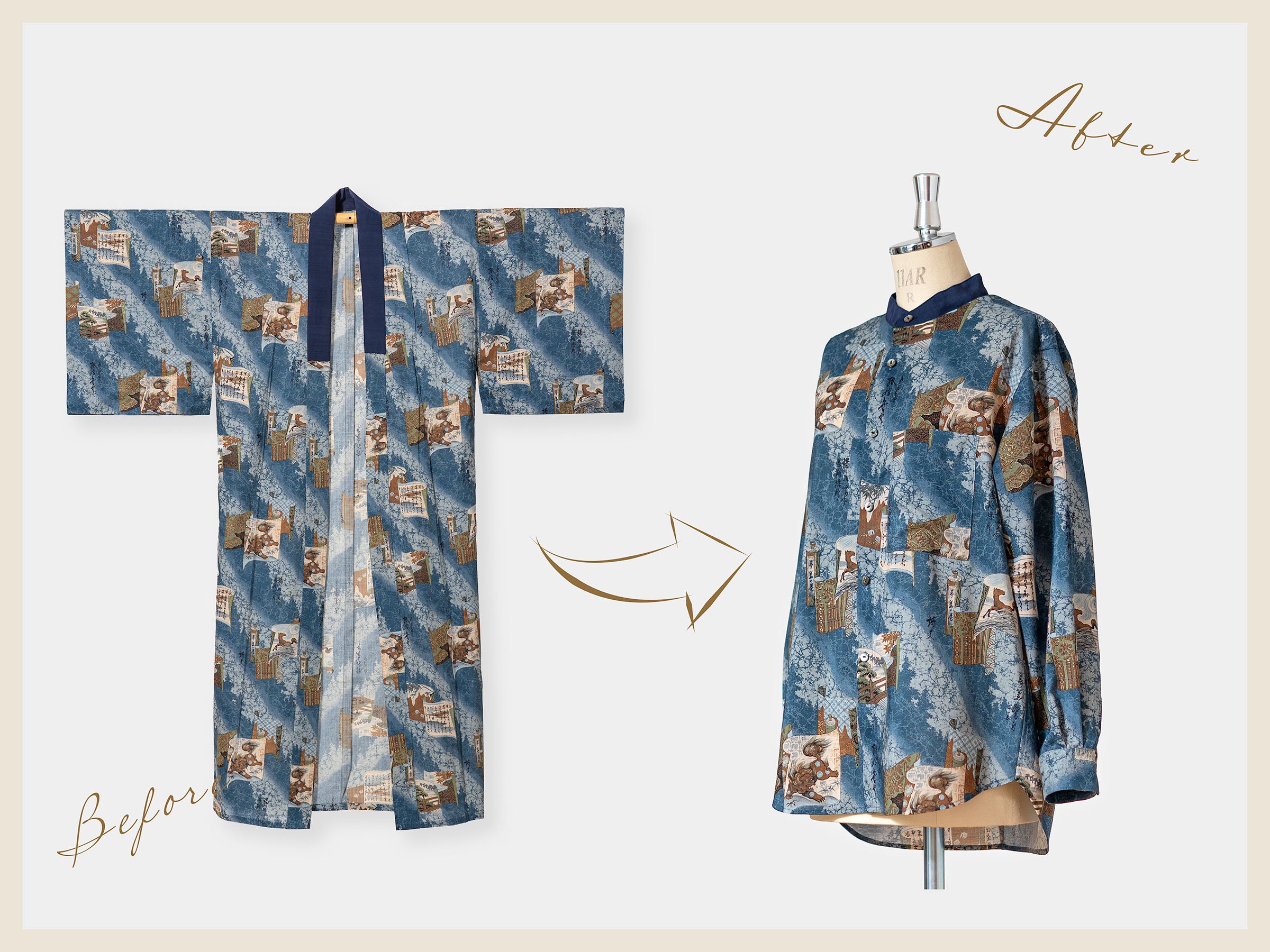 着物3点 リメイク用にどうぞ 茶ハオリドレス｜大切な着物を着物風