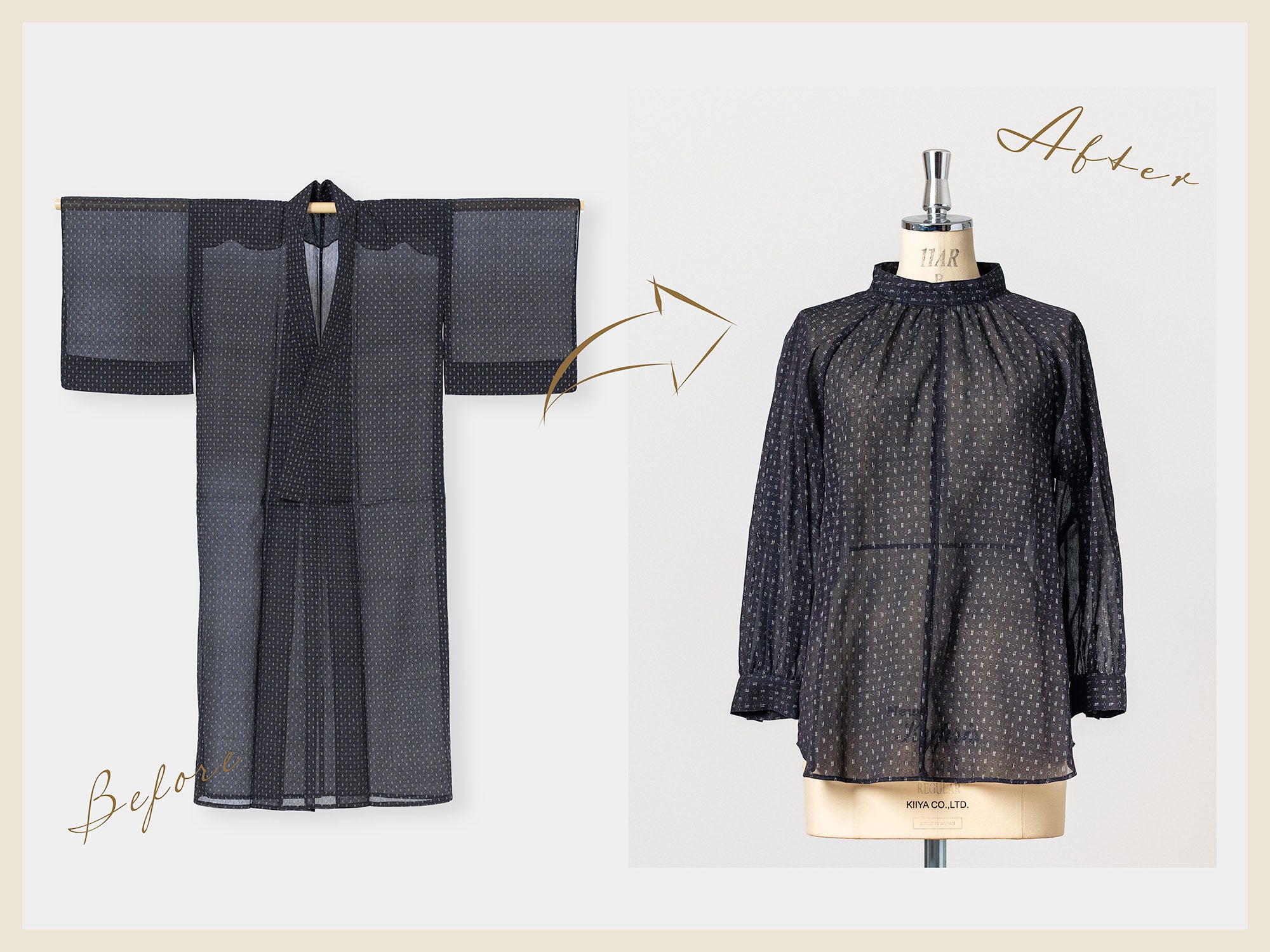 風鈴草ブラウス｜きもの時季（とき）のシャツ・ブラウス｜着物リメイク