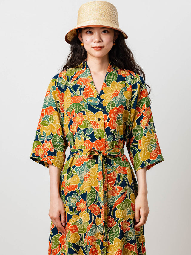 Hana-bana and Butterfly - Cha button dress