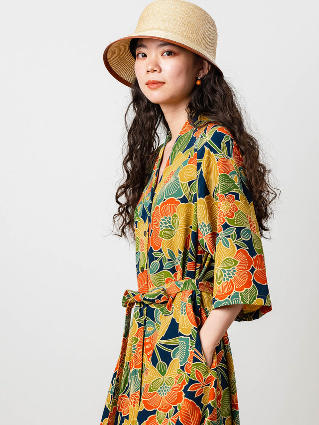 Hana-bana and Butterfly - Cha button dress