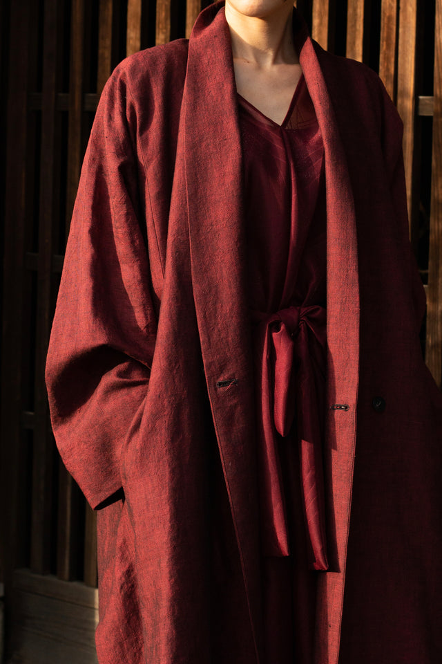 Linenwool Slit Coat Red | YANTOR