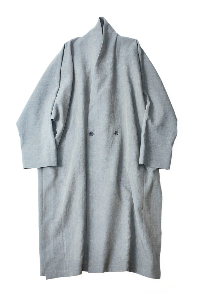 Linenwool Slit Coat SAX-BLUE