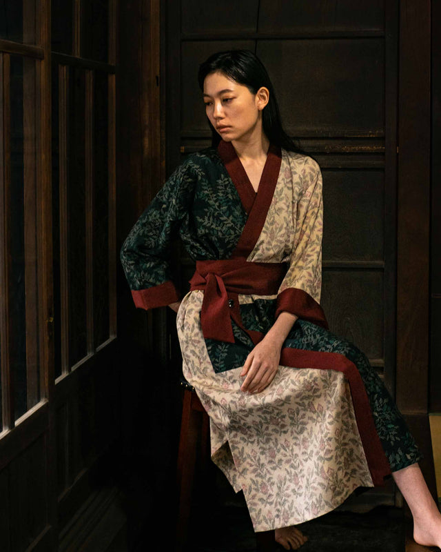 Cha Haori-dress | Kimono dress |  by Tsuruto｜Kimono-fuku custom ordering