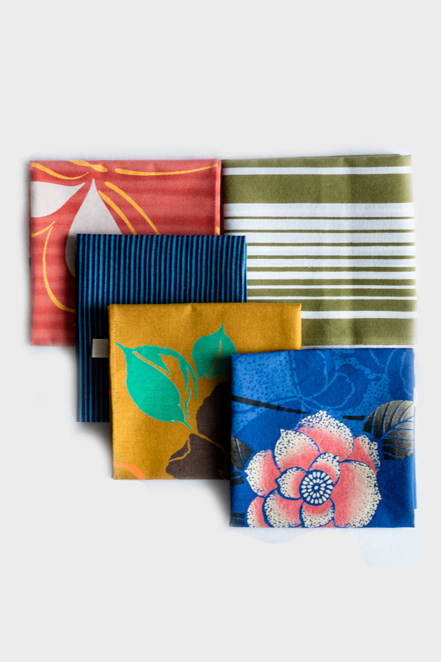 浴衣地のハンカチ 型染め・綿の5種類 | kimono komono きもの小物