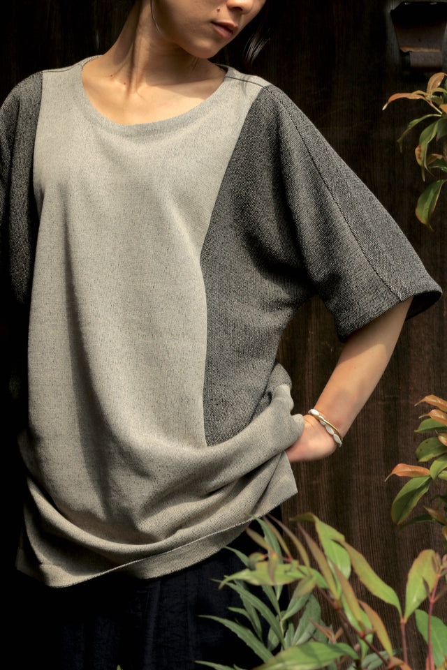 12G Cotton Dolman Knit Gray beige | YANTOR