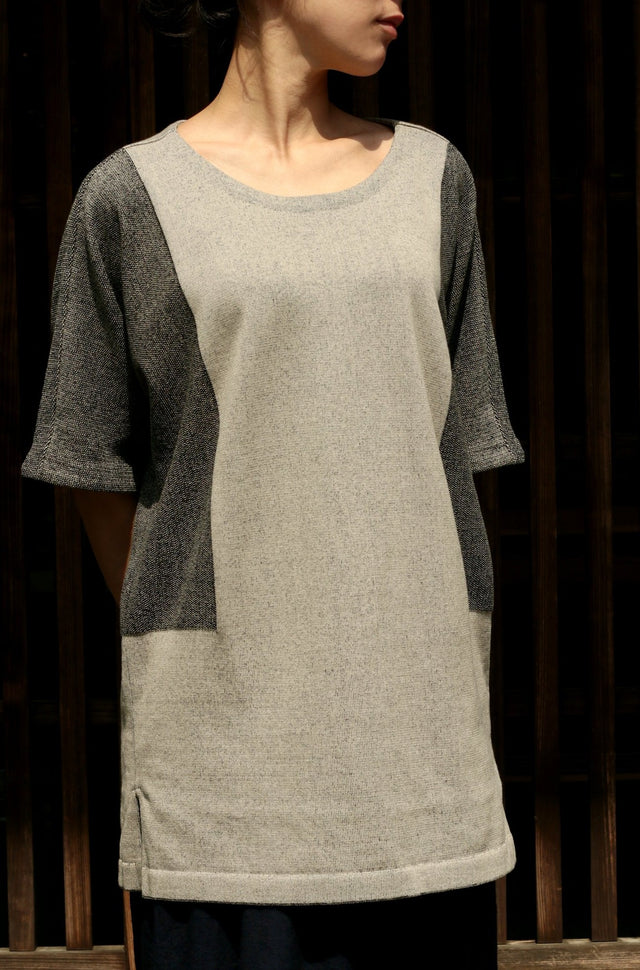 12G Cotton Dolman Knit Gray beige | YANTOR