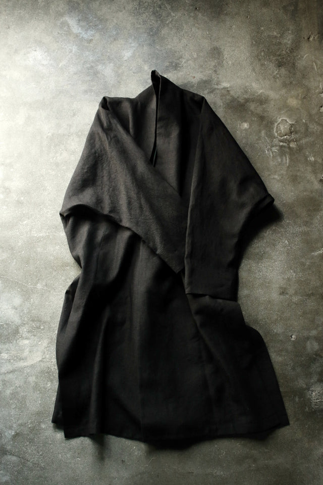Linenwool Slit Coat BLACK