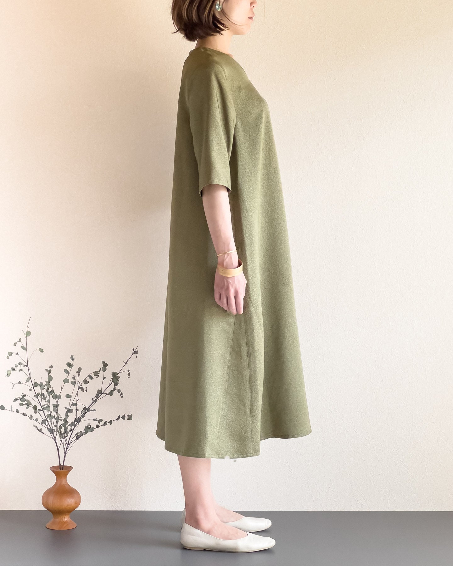 月ドレス｜ハーフスリーブ｜きもの時季（とき）のワンピース｜着物